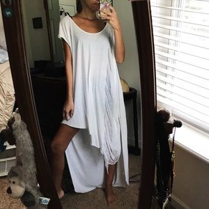 Free People White Wind-Chaser Mesh Tunic